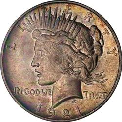 1921 Peace $1 NGC MS64