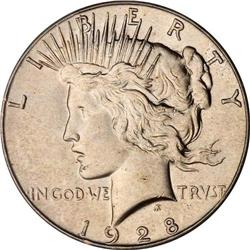 1928 Peace $1 PCGS MS62