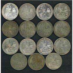 Peru., Republic, Lot of Fifteen 1 Sol Crowns