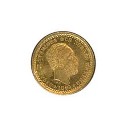 Sweden. Oscar II, 1872-1907, Gold 5 Kronor, 1894
