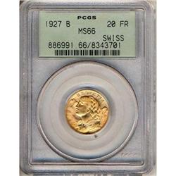 Switzerland., 20 francs, 1927-B