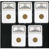 Image 1 : Lot of Five Liberty $2.5 NGC AU