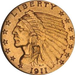 1911 $2.50 Indian ANACS VF20 Details Cleaned