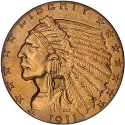1911-D $2.50 Indian PCGS MS62