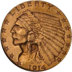 1914 $2.50 Indian NGC MS63