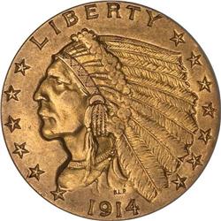 1914 $2.50 Indian ANACS EF40