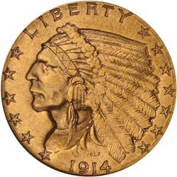 1914-D $2.50 Indian NGC MS63