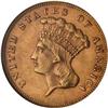 Image 1 : 1874 $3 Gold NGC MS62