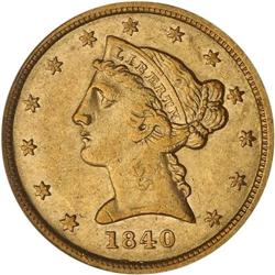1840-C $5 Liberty PCGS AU50
