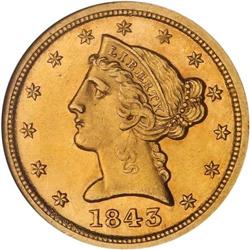 1843-C $5 Liberty NGC MS62