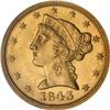 Image 1 : 1843-D $5 Liberty. Sm D NGC MS63