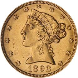 1892-O $5 Liberty NGC MS62