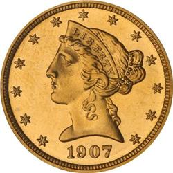 1907 $5 Liberty NGC Proof 65
