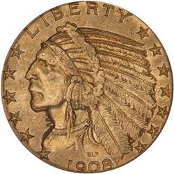 1908 $5 Indian PCGS MS62
