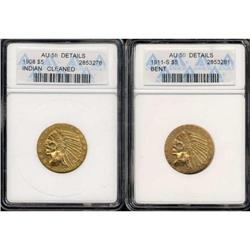 Lot of Two $5 Indians ANACS