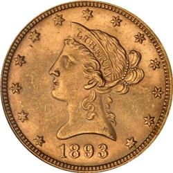 1893 $10 Liberty NGC MS65