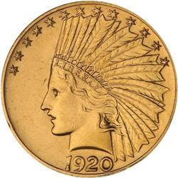 1920-S $10 ANACS MS60 Details Cleaned