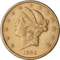 1884-CC $20 Liberty ANACS AU55 Details Altered Surfaces