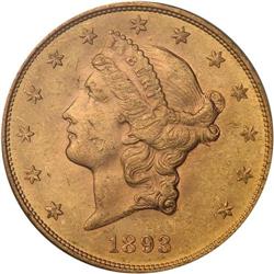 1893-S $20 Liberty PCGS MS62
