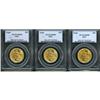 Lot of Three 1992 $25 GOld Eagle PCGS MS69