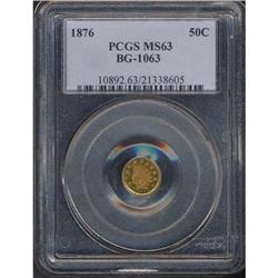 1876. G25C Round Liberty BG-1063 PCGS MS63