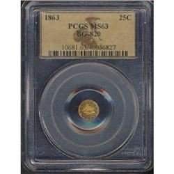 1863. G25C Round Liberty BG-820 PCGS MS63