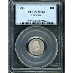 1883 Hawaiian Ten Cents PCGS MS64