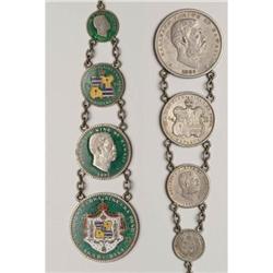 Hawaii Watch Fob from Four Enameled Coins 1883