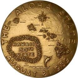 Hawaii. 1959 Gold Statehood Medal
