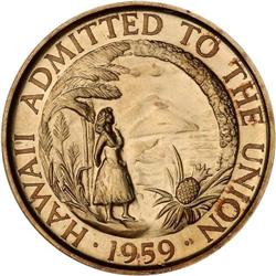 Hawaii. 1959 Gold Statehood Medal