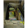 Image 1 : BOX OF MISC SAW, LEVEL, BENCH GRINDER ETC.