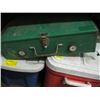 Image 2 : COOLER, COLEMAN PROPANE CAMPSTOVE, BIN OF ASSORTED CAMPING GEAR