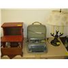Image 1 : SMALL STEP, WALL MOUNT SHELF UNIT, PORTABLE TYPEWRITER, LAMP