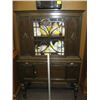 Image 1 : OAK CHINA CABINET WITH GLASS DOOR AND SINGLE DOOR BASE