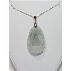 Jadeite Pendant With Sterling Silver Chain, Retail $300