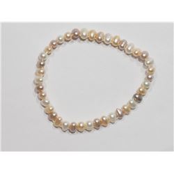 Freshwater Peach Pearl(June Birthstone) Flexible Bracelet, Retail $120