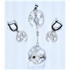 Image 2 : Sterling Silver Cubic Zirconia Ring, Earrings & Pendant Set (App 12Grms), Retail $400