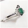 Image 1 : Sterling Silver Emerald (May Birthstone) Cubic Zirconia Ring (~Size 8) (~weight 3g), Suggested Retai
