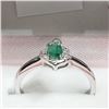 Image 2 : Sterling Silver Emerald (May Birthstone) Cubic Zirconia Ring (~Size 8) (~weight 3g), Suggested Retai
