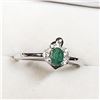Image 3 : Sterling Silver Emerald (May Birthstone) Cubic Zirconia Ring (~Size 8) (~weight 3g), Suggested Retai