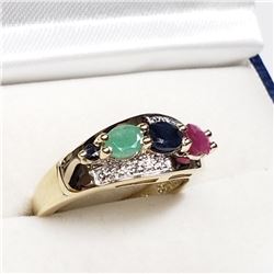 Gold-Plated Sterling Silver Sapphire (September Birthstone) Emerald (May Birthstone) Ruby (July Birt