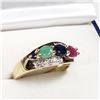 Image 1 : Gold-Plated Sterling Silver Sapphire (September Birthstone) Emerald (May Birthstone) Ruby (July Birt