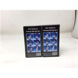 Glass Sculptures with Flashing LED's (2)