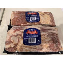 Lot of 2 x 1kg thick cut Bacon