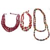 Image 1 : 2-VINTAGE NECKLACES:  (2)WITH RED LAYERED