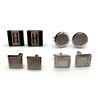 Image 1 : 4-PAIRS OF SILVER TONED MENS CUFF LINKS