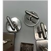 Image 3 : 4-PAIRS OF SILVER TONED MENS CUFF LINKS