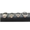 Image 3 : 4-SILVER TONED RINGS WITH CLEAR STONE ACCENTS