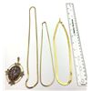 Image 4 : 3-GOLD TONED CHAINS PLUS BONUS LARGE CIRCULAR
