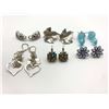 Image 1 : 6-PAIRS OF SILVER TONED PIERCED EARRINGS